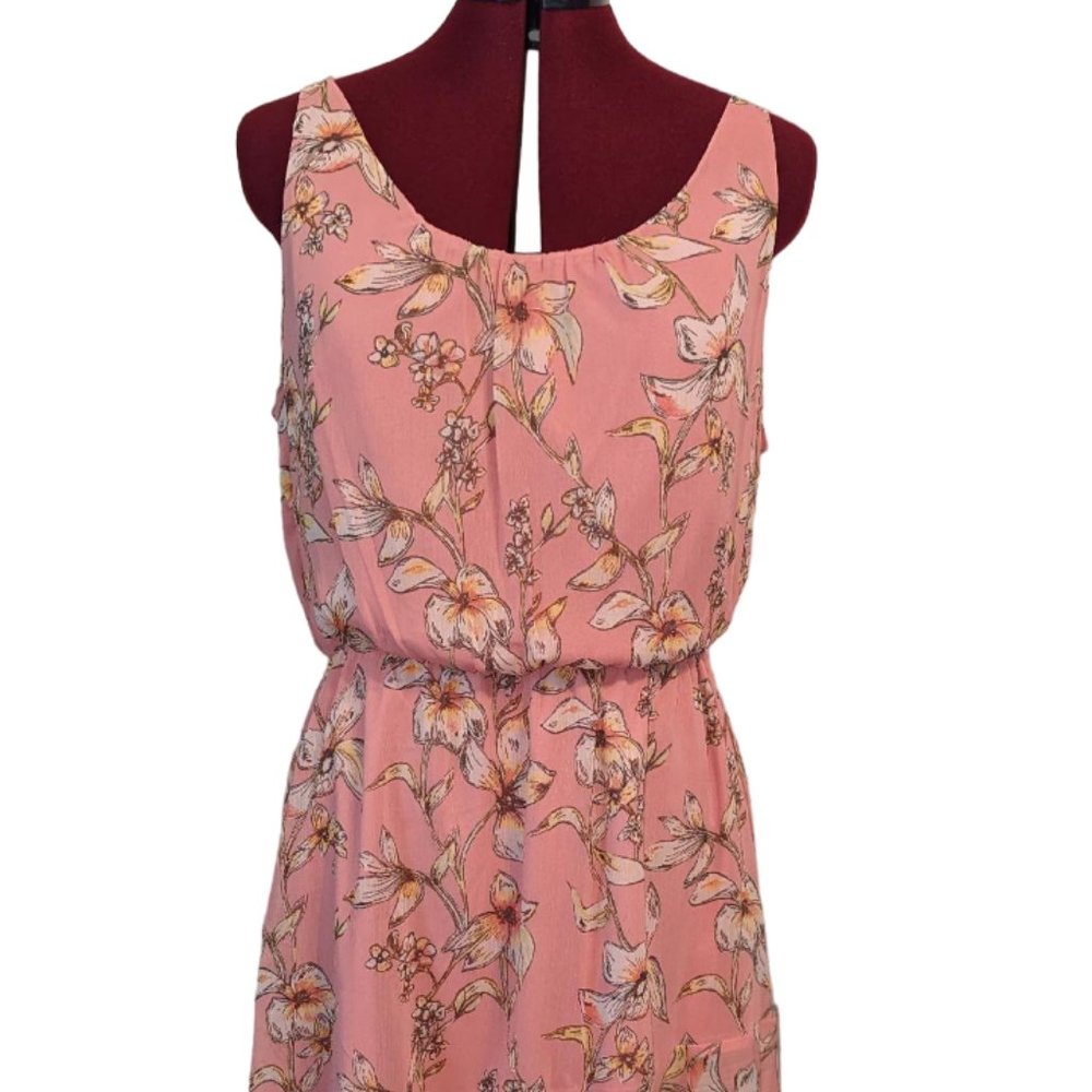 a.n.d eawy floral chiffon lined sleeveless dress - NWT